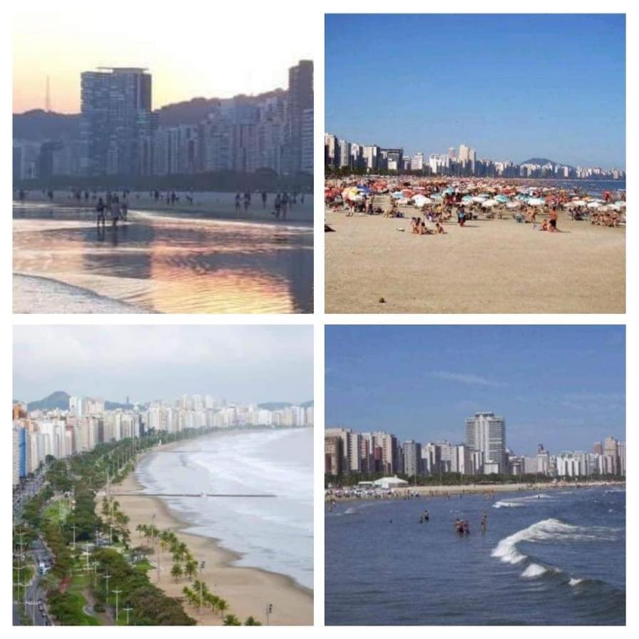 100 Mts Praia Roupa Cama Toalha Banho Wi-Fi Ar Condicionado Portaria 24 Horas Santos Kültér fotó