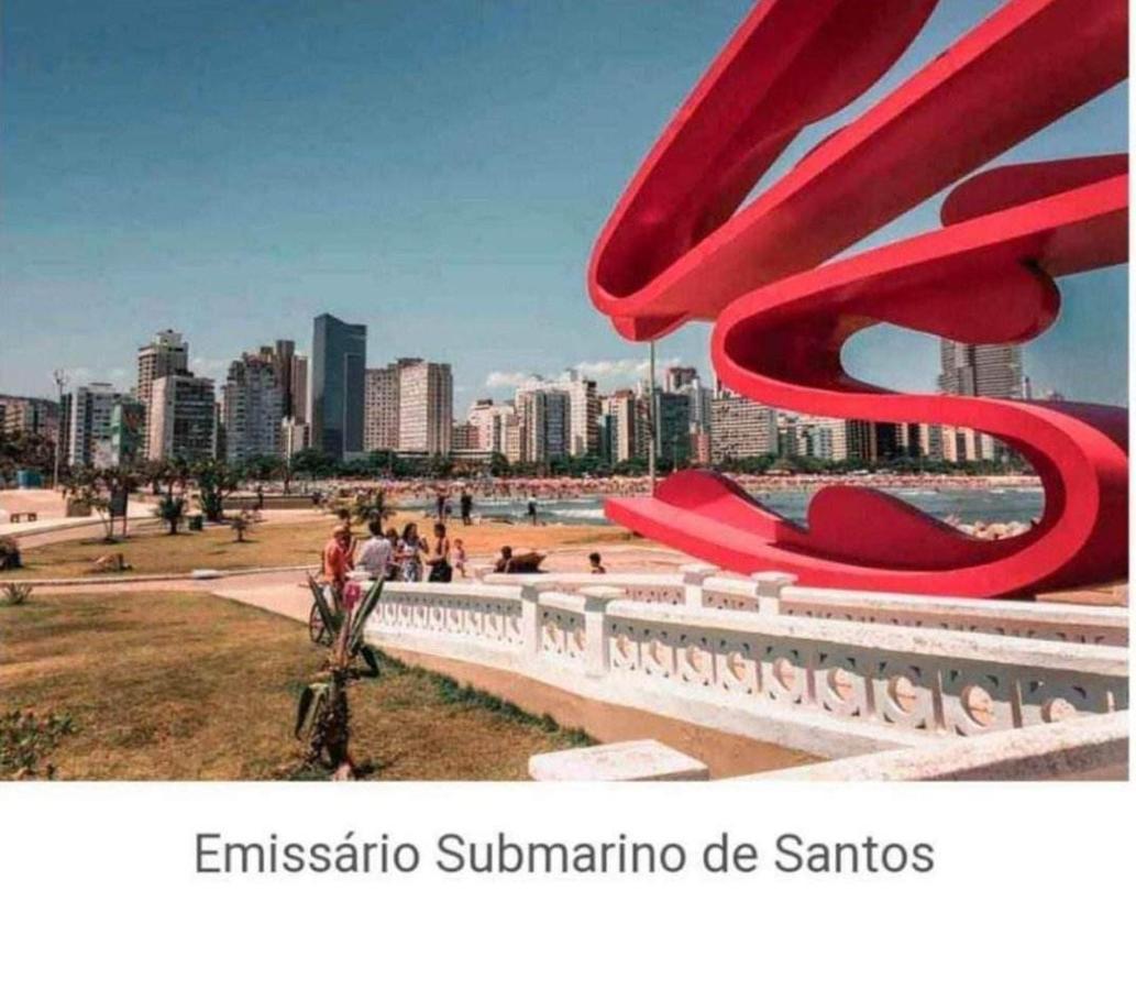 100 Mts Praia Roupa Cama Toalha Banho Wi-Fi Ar Condicionado Portaria 24 Horas Santos Kültér fotó